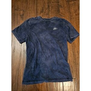 Nike Streetwear Acid Wash‎ T-Shirt Mens Black Faded Embroidered Logo Gorpcore S